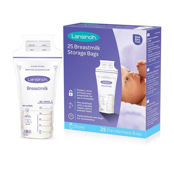 Lansinoh rinnapiima säilituskotid 180ml/25tk