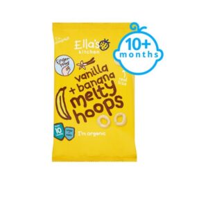 Ella`s kitchen Banaani-vanilje maisirõngad 4×20 g, alates 10-elukuust (1pakk-1,43eur)