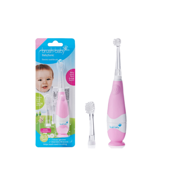 Brush-Baby Baby Sonic väikelaste elektriline hambahari roosa 0-3a