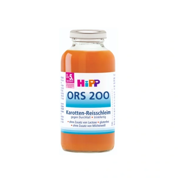 HIPP ORS 200 Porgandi- ja riisipõhine lahus 200ml peale 4+kuud+taara (1pudel 2,28+0,10eur)