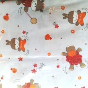 Voodipesukomplekt Tekikott 105×120+padjapüür 40x55cm Jänku/Eesel oranz/valge