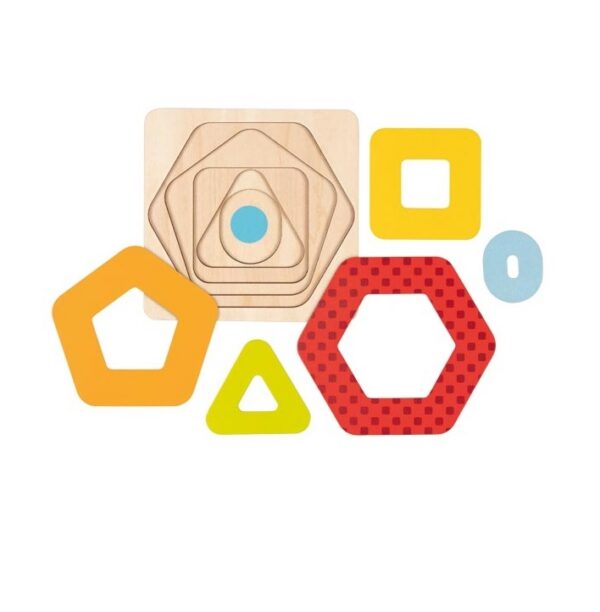 Goki puidust kihiline puzzle Geomeetrilised kujundid