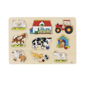 Goki puidust puzzle nuppudega Talu