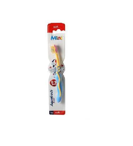 Aquafresh Mini hambahari 0-3 aastasele sinine/kollane