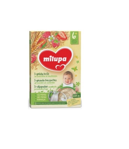 3-viljapuder maasikate,vaarikate ja piimaga 225g 6.kuust Milupa