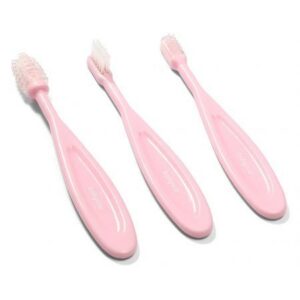 BabyOno hambaharja komplekt 3tk Heleroosa