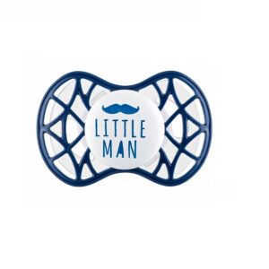 Nuvita sümmeetriline silikoonist lutt korgiga 6+kuud Tumesinine Little Man 1tk 7085