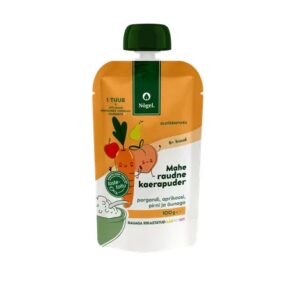 Nôgeli Mahe raudne kaerapuder porgandi, aprikoosi, pirni ja õunaga3x100g 6+ kuud (1tuub-1.69eur)