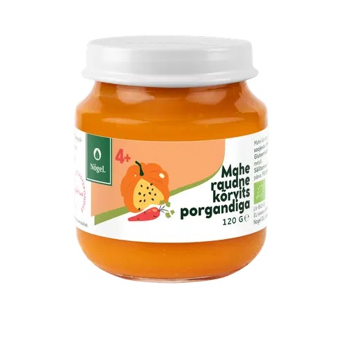 Nôgeli beebitoit Mahe rauaga rikastatud kõrvits + porgand 120g 4+ kuud