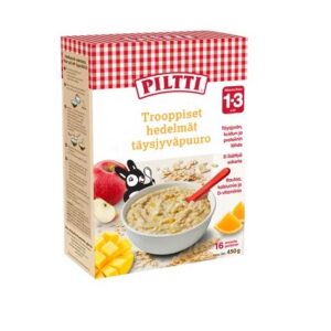 Piltti täistera pudrupulber troopiliste puuviljadega 1–3a 450g