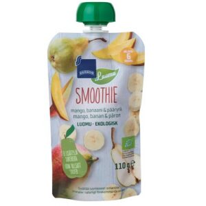 Rainbow ökoloogiline mango-banaani-pirnismuuti 6k+ 3x110g, alates 6-elukuust (1tuub-1,19eur)