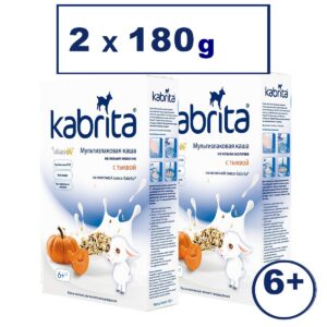 Kabrita mitmeviljahelbe puder kõrvitsaga kitsepiimaga alates 6 kuust, 2x180g (1pakk-9,98eur)