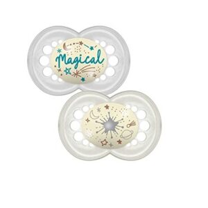 MAM öölutt Night Original helendav 6+ ortodontiline 2tk Hall Magical/valge tähega steriliseerimiskarbis