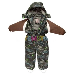 Laste kombinesoon RANDO (3147CW12) 80cm 858 pruunikasroheline mustriga/tumebeez Huppa