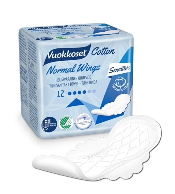 Vuokkoset hügieenisidemed  Cotton Normal Wings 12tk
