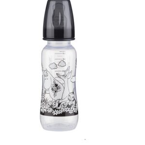Lutipudel Marimekko Ainu 240ml Must/valge Muumi,Sniff ja Väike My anatoomilise silikoon lutiga N1