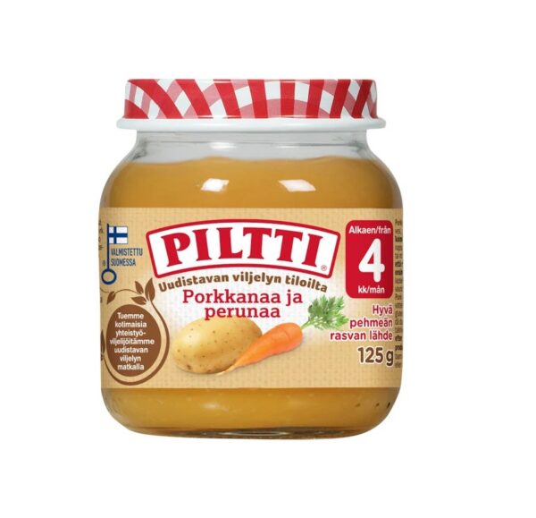 Piltti lastetoit porgand kartuliga 3x125g 4.kuust (1purk-0,99eur)