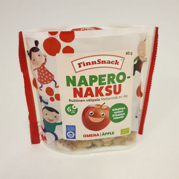 FinnSnack NaperoNaksu Õunarukkisnäkk 8+kuud mahe 2x40g (1pakk-1,69EUR)