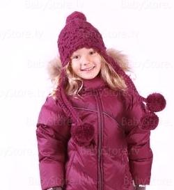 Tüdrukute kootud müts PAULA (8338AW12) xl 034 ploomililla Huppa