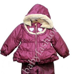Väikelaste jope MONIKA (1616BW12) 74cm 634 ploomililla mustriga Luxury Huppa