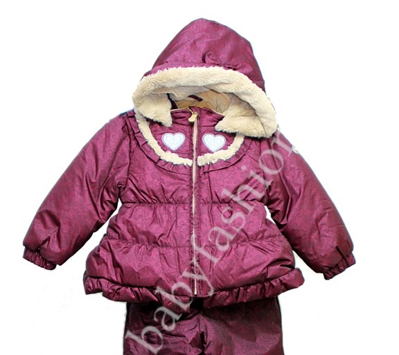 Väikelaste jope MONIKA (1616BW12) 74cm 634 ploomililla mustriga Luxury Huppa