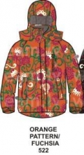 Laste jope HAZEL (1627BW12) 110cm oranz mustriga/fuksia 522 Huppa