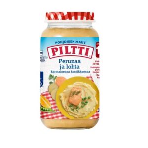 Piltti kartul ja lõhe kreemjas kastmes 3x250g 1-3 aastasele (1purk-2,30eur)