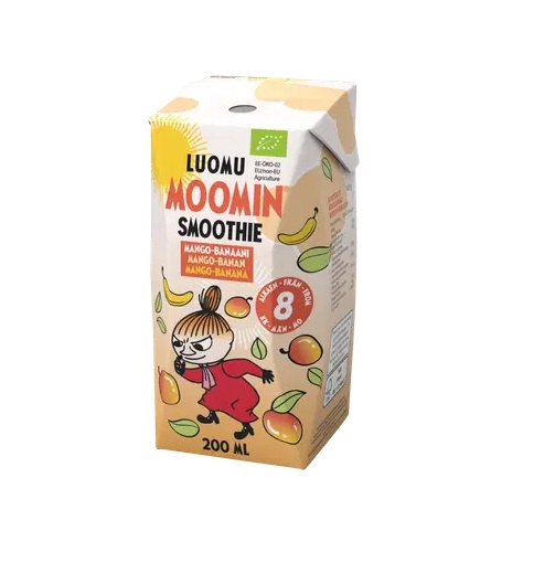 Moomin Luomu Muumi mahe mango-banaani smuuti 200ml 8+kuust