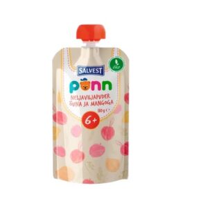 Salvest Põnn öko neljaviljapuder õun-mango 3x110g 6+ (1tuub-1,82eur)