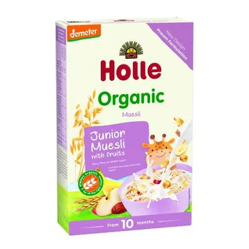 Holle mahe täisteraviljahelbed-puuviljahelbed imikutele alates 10. elukuust 250g Junior Muesli with Fruit