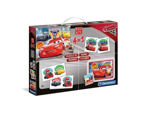 Cars mõistatused ja mängud Disney 3  4in1 Box lastemängude kollektsioon 3+aastasele Clementoni