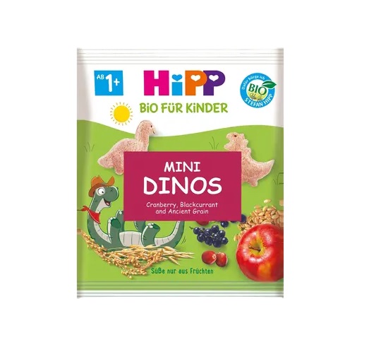HiPP mahedad teraviljaampsud Mini Dinos 1–3aastasele ÖKO 30g (1pakk-2,10eur)