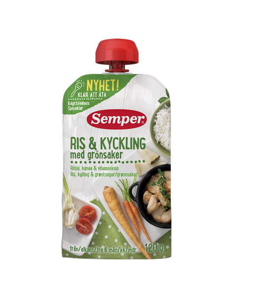 KANAROOG RIISI JA KÖÖGIVILJADEGA Semper 3x120g 6.kuust (1tuub-2,43eur)