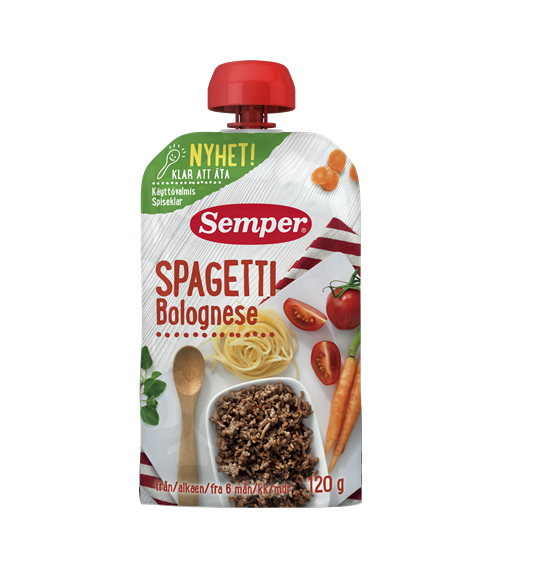 SPAGETID BOLOGNESE KASTMES Semper 3x120g 6.kuust (1tuub-2,43eur)