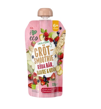 ICA I Love Eco Puuviljapudru punaste marjade,kaera ja odraga  120g  6+kuust