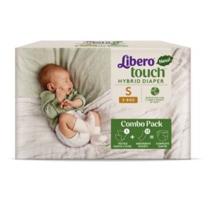 Libero Touch Hybrid Diaper korduvkasutatav riidestmähe 1tk+mähkme sisupadjad 13tk S suurus 3-8kg