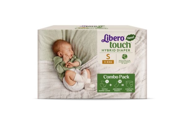 Libero Touch Hybrid Diaper korduvkasutatav riidestmähe 1tk+mähkme sisupadjad 13tk S suurus 3-8kg