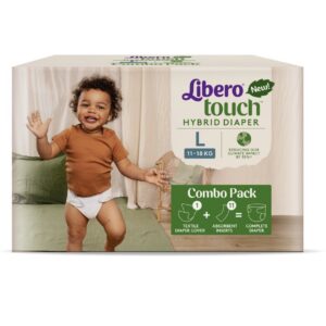 Libero Touch Hybrid Diaper korduvkasutatav riidestmähe 1tk+mähkme sisupadjad 11tk L suurus 11-18kg
