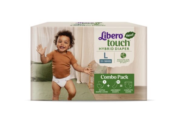 Libero Touch Hybrid Diaper korduvkasutatav riidestmähe 1tk+mähkme sisupadjad 11tk L suurus 11-18kg