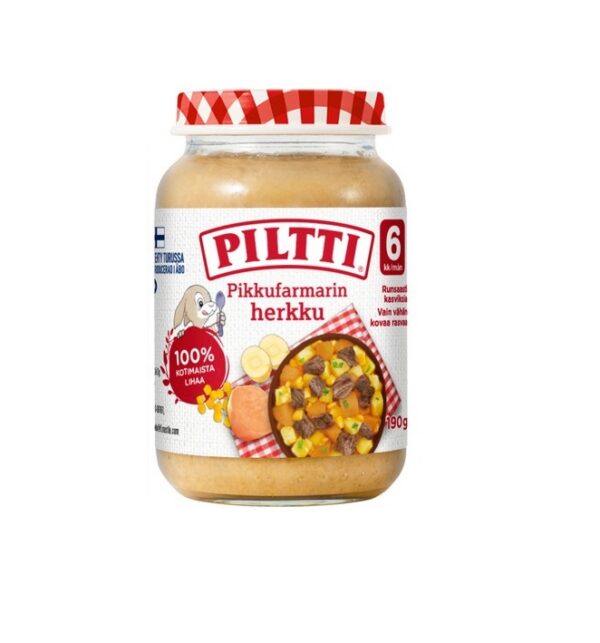 Piltti Bataat veiselihaga Väikese põllumehe lasteeine 3x190g 6.kuust (1purk-1,99eur)