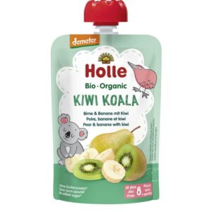 Pirni-banaanipüree kiiviga 6×100 g, alates 8-elukuust Holle (1tuub-1,69eur) KIWI KOALA