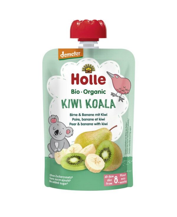 Pirni-banaanipüree kiiviga 6×100 g, alates 8-elukuust Holle (1tuub-1,69eur) KIWI KOALA