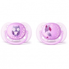 Avent Ultra Soft rõngaslutid DECO 0-6kuud,tüdrukule 2tk SCF227/20 steriliseerimiskarbiga