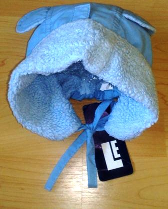 Lenne kõrvadega müts 44cm helesinine