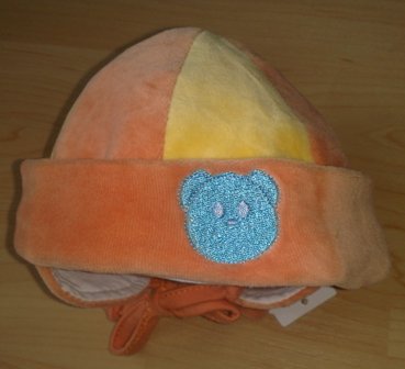 Sametist beebumüts 43/45cm oranz,mõmmiga