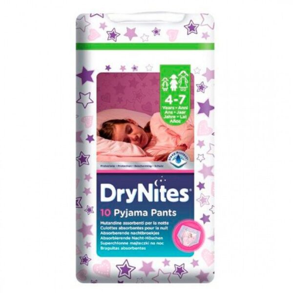 Huggies püksmähkmed ööseks 4-7 aastat tüdrukule 10tk 17-30kg Frozen valge pakk