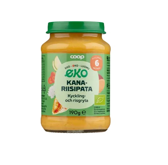 Coop beebitoit kana-riisipüree 6.kuust 3x190g (1purk-1,29eur)