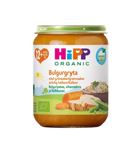 HiPP Bulguripada köögiviljade ja kalkuniga ÖKO  3x250g Hipp  12.kuust  (1tk-2,59eur)