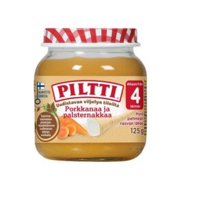 Piltti lastetoit porgand pastinaagiga 3x125g 4.kuust (1purk-0,99eur)