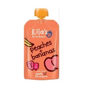 Ella´s Kitchen virsiku-banaanipüree  3×120 g, öko, alates 4-elukuust (1tuub-1,79eur)